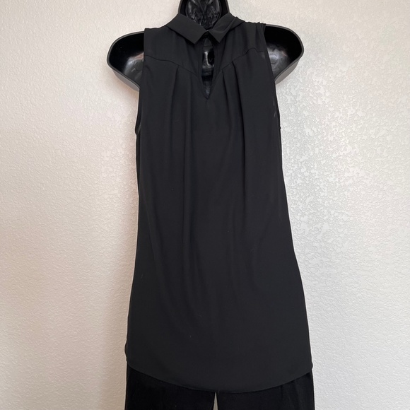 Dressy sheer black high collar tank top - Picture 4 of 10